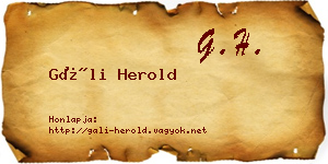 Gáli Herold névjegykártya